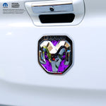 RAM Tailgate/Grill RAM Head Emblem Overlay Decals PURPLE FLAMES Fits 2011 - 2024 Trucks - Tiny Wrapz