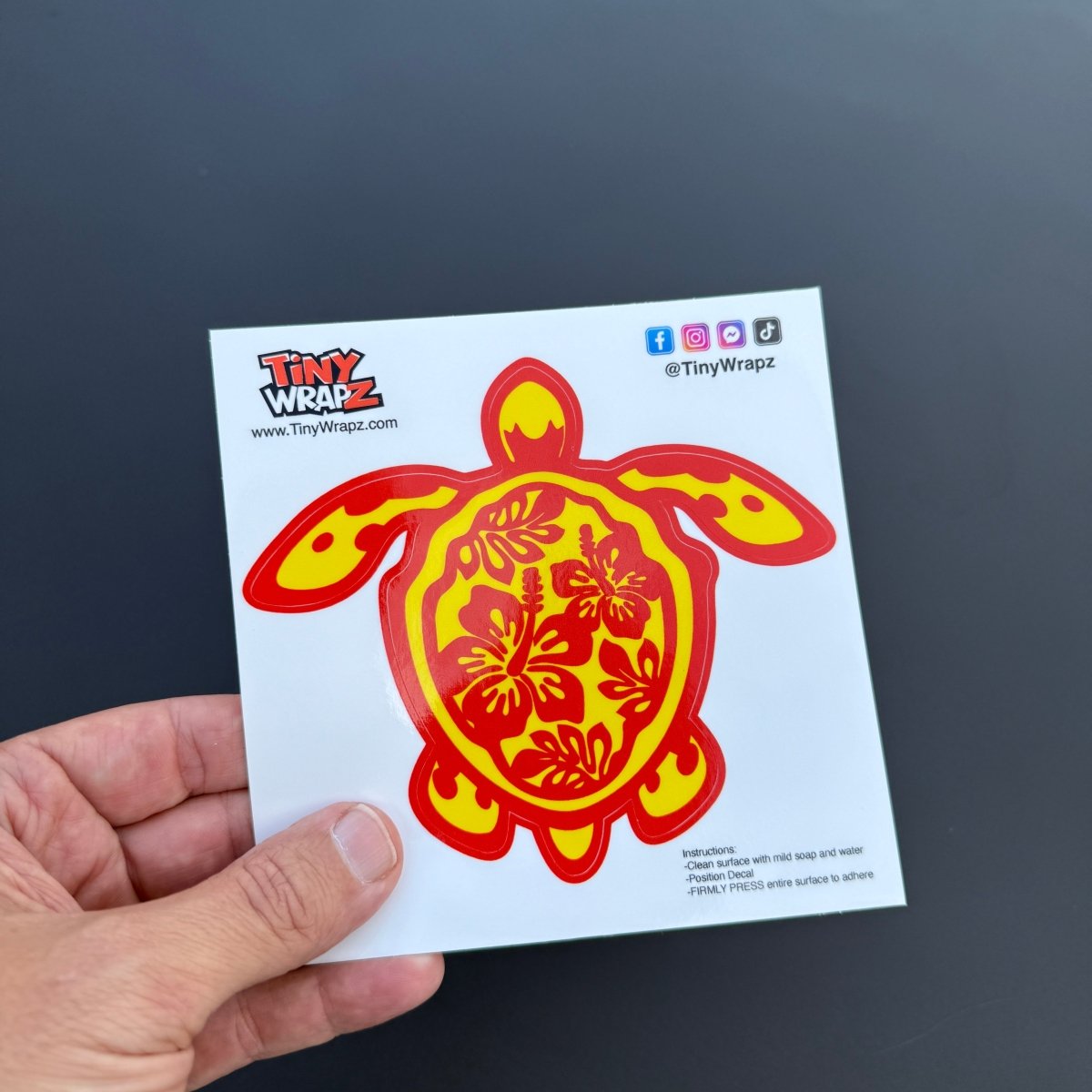 Red and Yellow Sea Turtle Sticker Decal - Tiny Wrapz