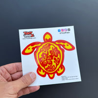 Red and Yellow Sea Turtle Sticker Decal - Tiny Wrapz