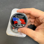 Veteran Rated 4x4 Metal Badge For Jeep Wrangler Door Fender - Tiny Wrapz